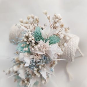 Tocado de flores personalizado bonnbox blanco