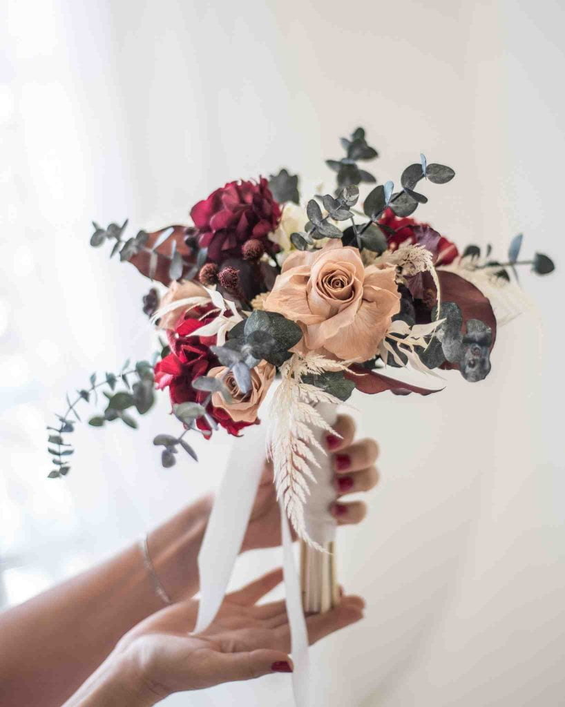 ramo novia preservado hortensias